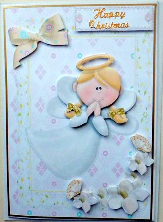 Cute Angel in Scalloped Frame by Mary Murphy