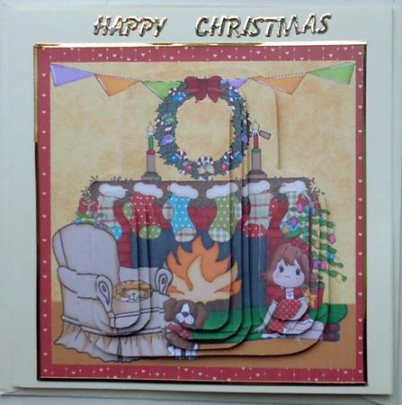 Christmas Fireside Scene by Mary Murphy