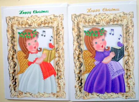 Cute Singing Angels with Little Birds Toppers by Mary Murphy