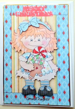 Smiling Christmas Candy Girl by Mary Murphy