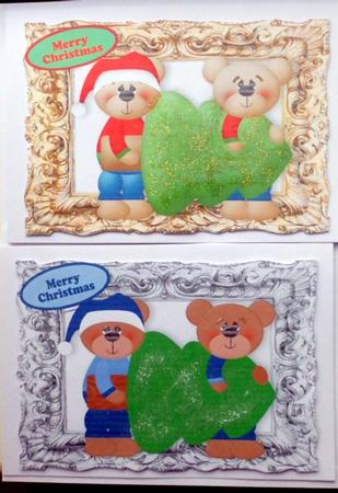 Cute Little Bears Carrying a Christmas Tree Toppers by Mary Murphy