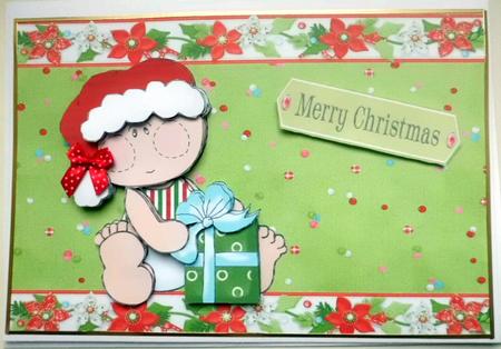 Santa Baby with Floral Borders by Mary Murphy