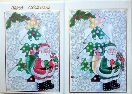 Across the Miles, & Christmas Lighted Santa with Tree Topper by Mary Murphy