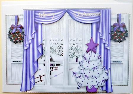 Dress the Window in Purple with Christmas Tree by Mary Murphy