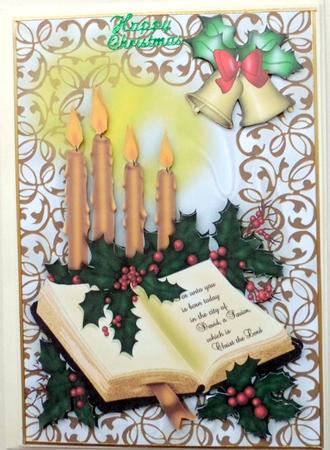Beautiful Gold Candles with Holy Bible by Mary Murphy