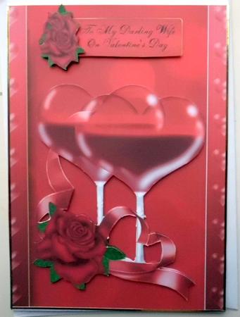 Valentine's Day Step by Step with Heart Wine Glasses by Mary Murphy