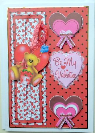 Valentines Bear Slider Card Front by Mary Murphy