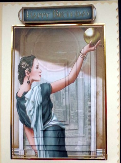 Art Deco Lady Pandore Black Pyramid by Mary Murphy