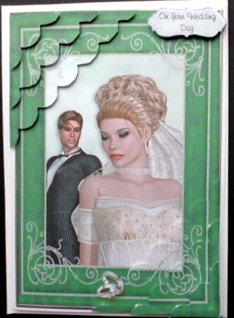 When He Saw the Bride, Wedding or Anniversary Deckle Stacker by Mary Murphy