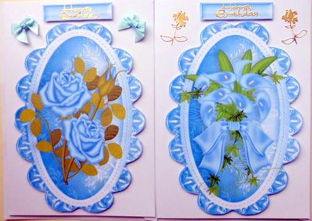 Blue Floral Toppers of Roses and Flowers by Mary Murphy