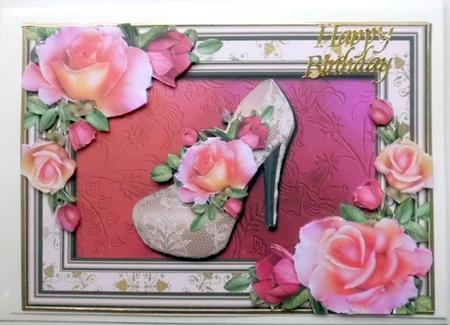Beautiful Roses & Ivory Lace Shoe by Mary Murphy