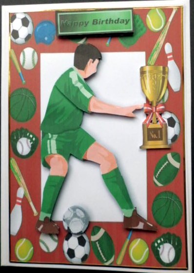 Footballer in Sports Frame by Mary Murphy