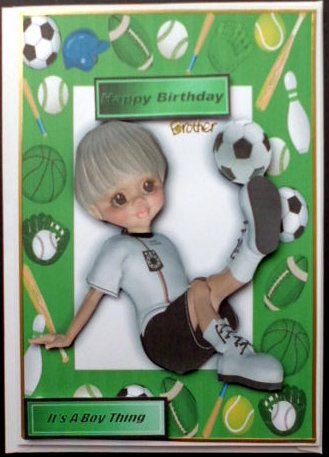 Boy Having a Kick About in Green Sports Frame by Mary Murphy
