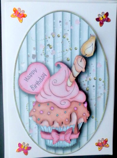 Birthday Cup Cake Topper 1 by Mary Murphy