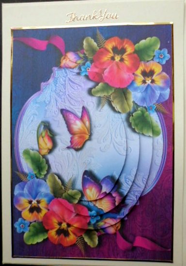 Beautiful Pansies & Butterflies Oval Stacker by Mary Murphy