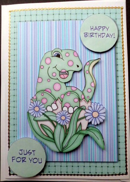Cute Baby Dinosaur - Mint Green by Mary Murphy
