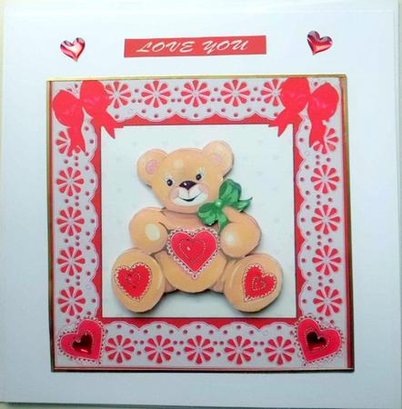 Teddie in a Lace Frame by Mary Murphy