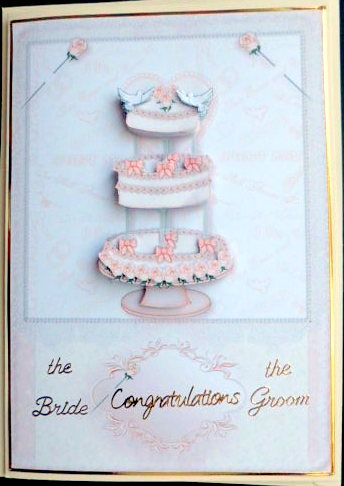 The Wedding Cake Card Front and Decoupage by Mary Murphy