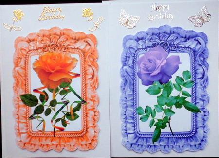 Pretty Roses in Frilly Frame Toppers by Mary Murphy