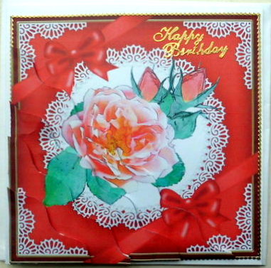 Rose and Lace Wavy Corner Side Stacker Topper by Mary Murphy
