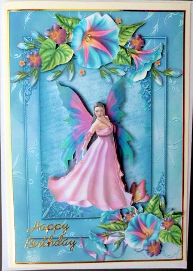 Rainbow Winged Fairy & Beautiful Morning Glory by Mary Murphy