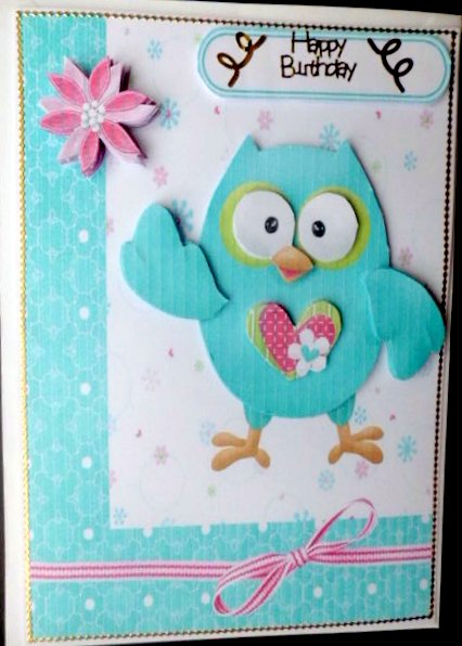 Cute Waving Blue Bird by Mary Murphy