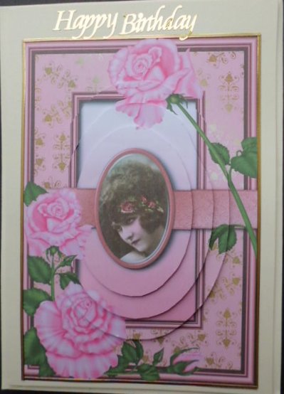 Vintage Cameo Pink Roses Oval Pyramid by Mary Murphy