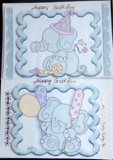 Little Grey Elephants with Balloons Toppers by Mary Murphy