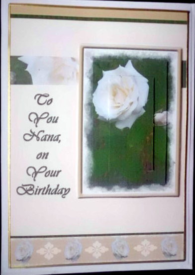 White Roses, to You Nana (cream) - A5 by Mary Murphy