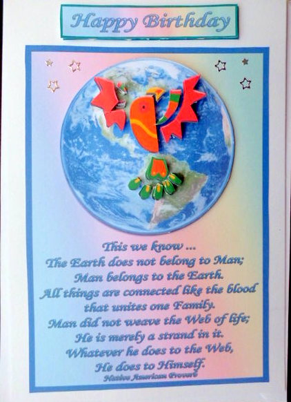 Native American Proverb - Earth Day/birthday Card by Mary Murphy