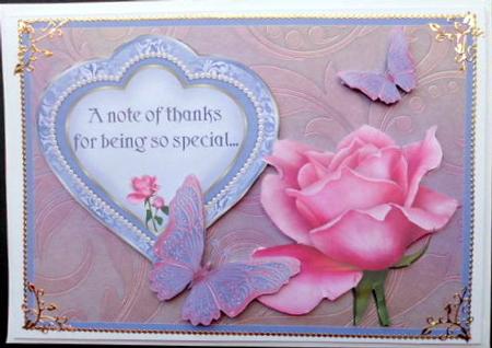 Rose and Butterfly Thank You by Mary Murphy