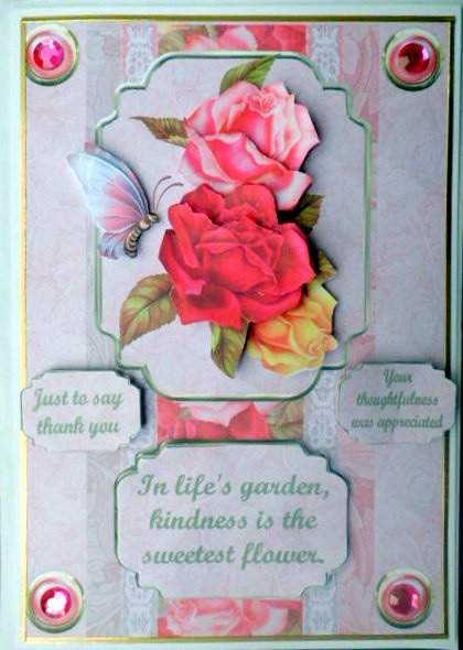 Colourful Roses Thank You by Mary Murphy