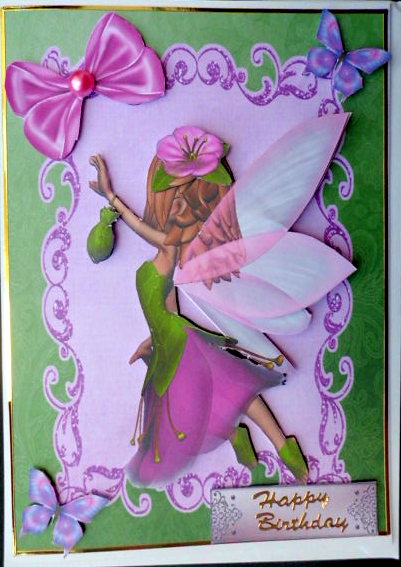 Lovely Pink & Green Fairy by Mary Murphy