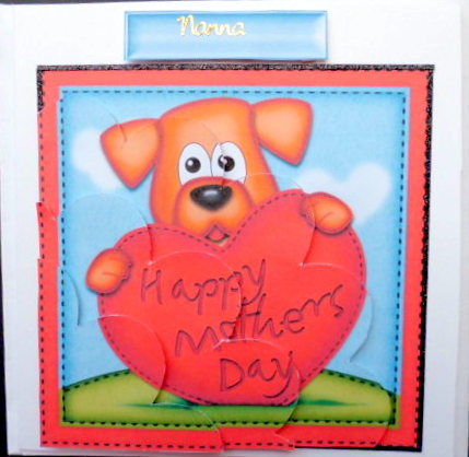 Rusty Dog's Mothers Day Heart Shell Edged Side Stacker by Mary Murphy