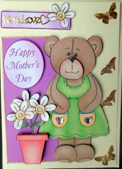 Mother Bear Shaped Card for Mother's Day by Mary Murphy