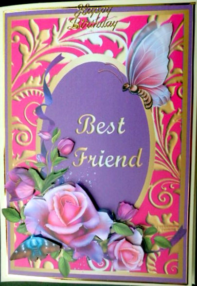 Friend Romantic Roses Card Front by Mary Murphy