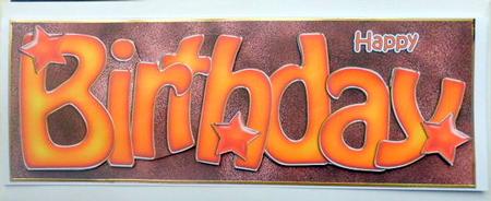 Birthday Stars Large Dl 3D Decoupage by Mary Murphy