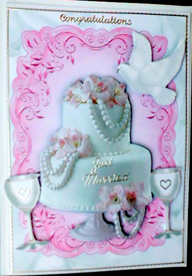 Pink/white Wedding Cake with Champagne by Mary Murphy