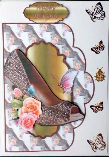 Coffee Glitter Floral Shoe by Mary Murphy