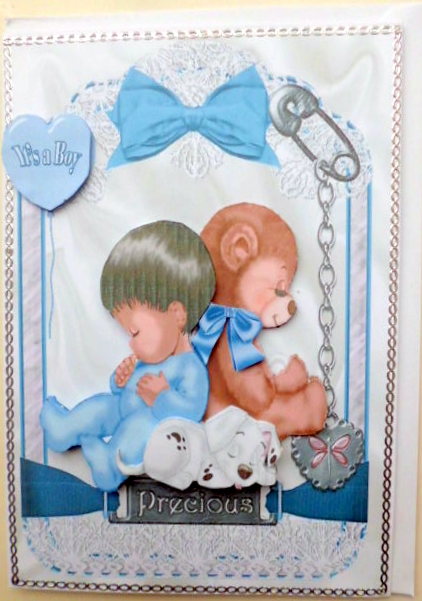 Precious Little Thing! a Baby Boy in Lace Frame by Mary Murphy