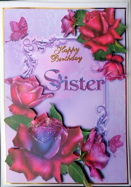 Sister - with Beautiful Roses + Decoupage by Mary Murphy