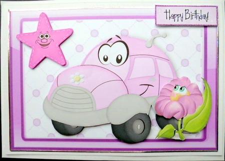 Funny Faces, Cartoon Car, Flower and Cheeky Star by Mary Murphy