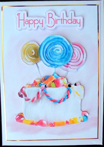 Digitally Painted Birthday Cake Quick Card by Mary Murphy