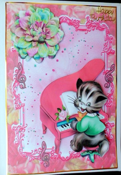 Cute Cat Playing the Piano by Mary Murphy