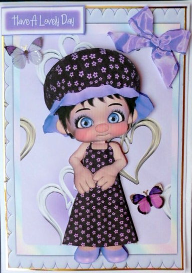 Cute Little Girl in Purple Floral Dress by Mary Murphy