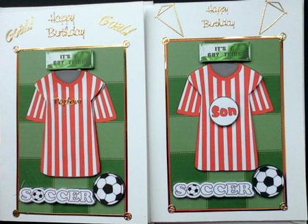 Football Toppers Red and White by Mary Murphy