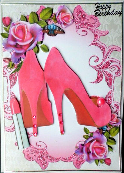 Pink Shoes, Pink Lippy in Rose Frame by Mary Murphy