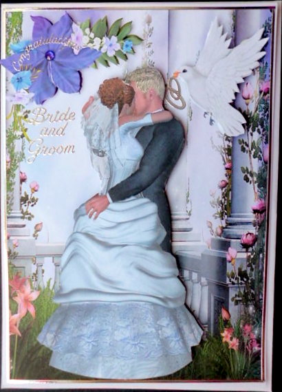 Love is in the Air! Kissing Wedding Couple by Mary Murphy