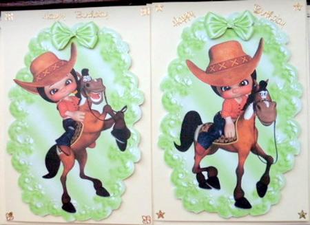Cute Little Gummy Cowgirl with Horse Toppers by Mary Murphy