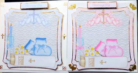 Girl and Boy Christening Toppers by Mary Murphy